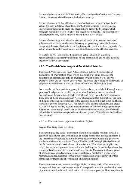 Combined Actions and Interactions of Chemicals in Mixtures