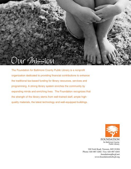 Annual Report - Foundation for Baltimore County Public Library