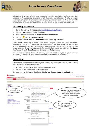 How to use CaseBase - Flinders University