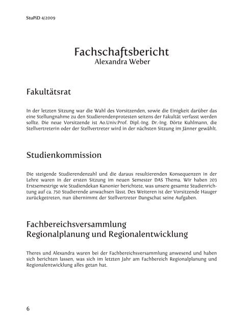 Ausgabe 4 - Fachschaft Raumplanung