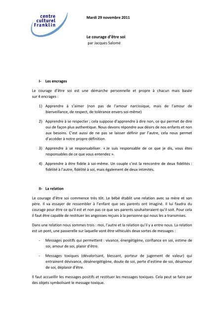 Le Courage D Etre Soi Le Courage D Etre Soi