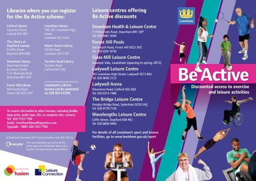Be Active brochure - Fusion Lifestyle