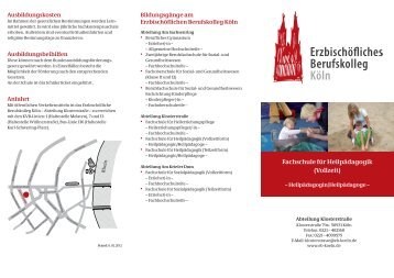 Fachschule für Heilpädagogik - Erzbischöfliches Berufskolleg Köln