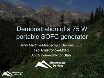 Demonstration of a 75 W portable SOFC generator - Fuel Cell Markets