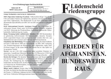 Flugblatt - Friedensgruppe Lüdenscheid