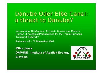 Danube-Oder-Elbe Canal: a threat to Danube?