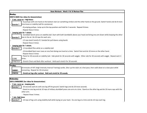Week S 9 10 Workout Plan Fit2fat2fit