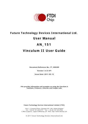 Vinculum II User Guide - FTDI