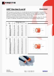 KBS® Pipe Seal S und M Datenblatt - Firentis AG