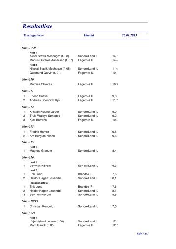 Resultatliste - Home