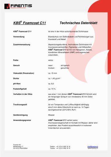 Datenblatt KBS Foamcoat C11 GR - Firentis AG