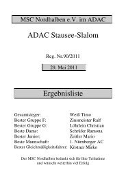 ADAC Stausee-Slalom Ergebnisliste - I\ Franken Slalom Pokal /I