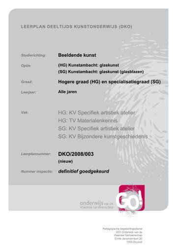 LEERPLAN deeltijds kunstonderwijs - GO! onderwijs van de ...
