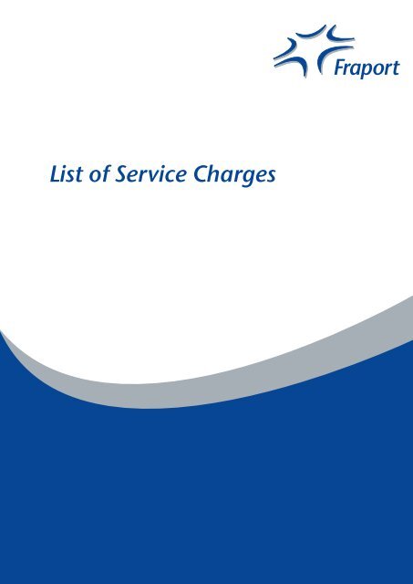 List of Service Charges - Frankfurt Airport