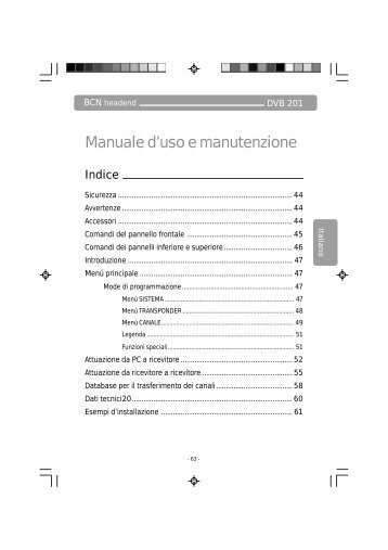 Manuale d'uso e manutenzione - FTE Maximal