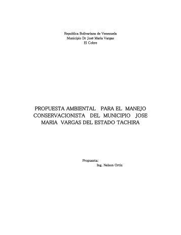 propuesta ambiental para el manejo conservacionista del municipio