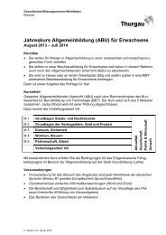 (ABU) für Erwachsene - Gewerbliches Bildungszentrum Weinfelden