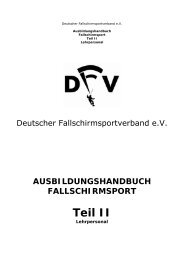 DFV AHB Teil II Lehrerausbildung - Take Off Fallschirmsport Fehrbellin