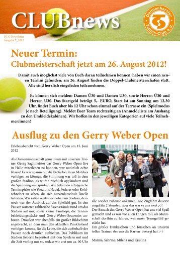 Ausflug zu den Gerry Weber Open Neuer Termin: - Delmenhorster ...