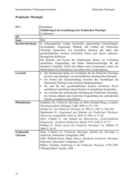 Kommentiertes Vorlesungsverzeichnis 2011/2012