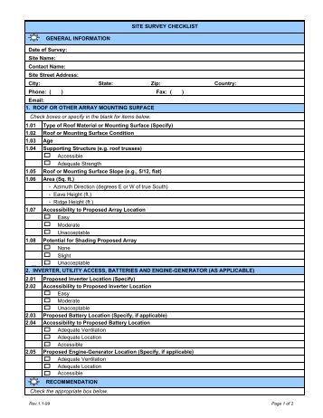 Site Survey Checklist