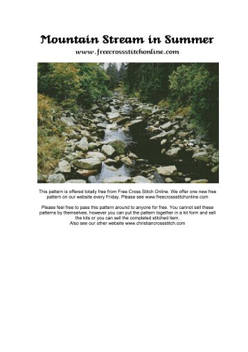 Mountain Stream in Summer - Free Cross Stitch Online