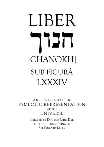 [CHANOKH] LXXXIV - The Hermetic Library at Hermetic.com