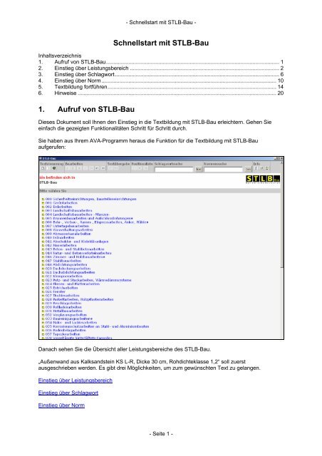 Erste Schritte mit STLB-Bau XML - beim Gaeb