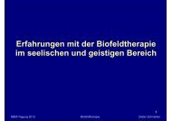 Erfahrungen mit der Biofeldtherapie im seelischen und geistigen ...