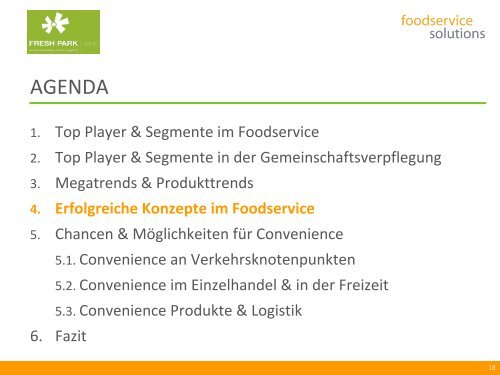 1. Top Player & Segmente im Foodservice - Fresh Park Venlo