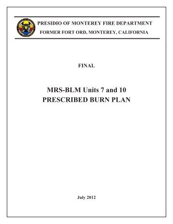 MRS-BLM Units 7 and 10 PRESCRIBED BURN PLAN