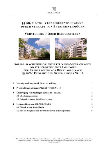 §§ 6B, C ESTG: VERÄUSSERUNGSGEWINNE DURCH ... - Fundus