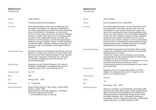 Grafikdesign Handout Hauptstudium - Freie Hochschule Freiburg