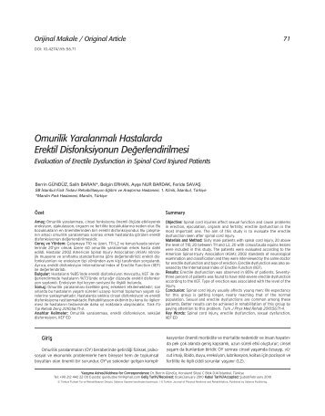 Pdf - Türkiye Fiziksel Tıp ve Rehabilitasyon Dergisi