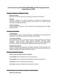 Services et applications PSA disponibles via ENX - GALIA