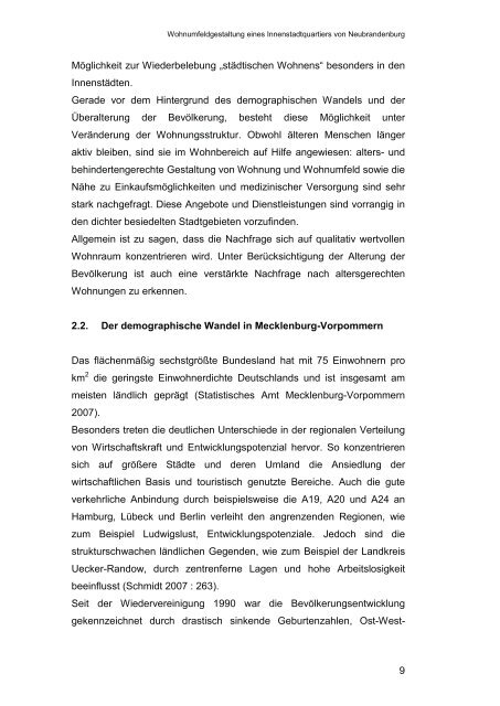 Diplomarbeit Leben in der Innenstadt – Wohnumfeldgestaltung ...