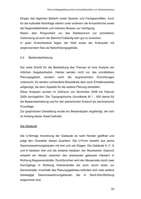 Diplomarbeit Leben in der Innenstadt – Wohnumfeldgestaltung ...