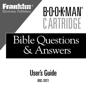 Bible Questions & Answers - Franklin Electronic Publishers, Inc.