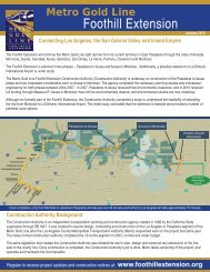 Project Fact Sheet - Metro Gold Line