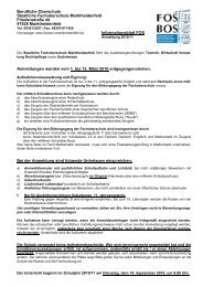 Informationen zur Anmeldung FOS - Staatliche Fachoberschule und ...