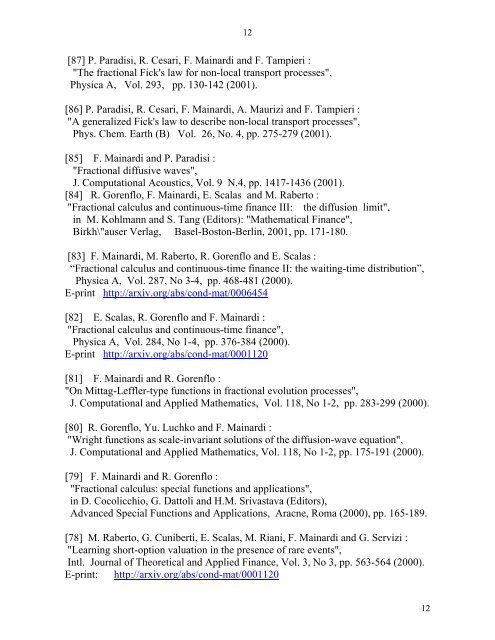 complete list of publications - FRActional CALculus MOdelling