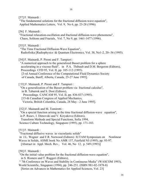 complete list of publications - FRActional CALculus MOdelling