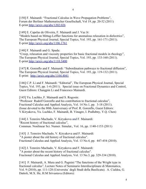 complete list of publications - FRActional CALculus MOdelling