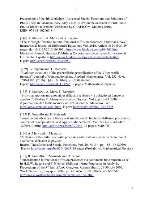 complete list of publications - FRActional CALculus MOdelling