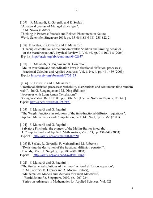 complete list of publications - FRActional CALculus MOdelling