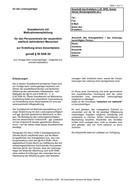 Sozialbericht - Bezirk Oberfranken