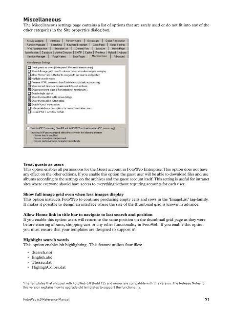 FOTOWEB 6.0 Reference Manual - FotoWare