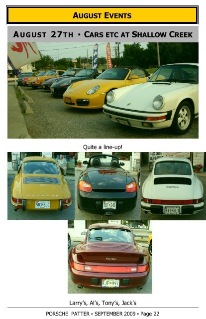 September 2009 - Porsche Club Chesapeake Region PCA