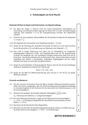 Beispiel einer 2. Schulaufgabe - FOS-Friedberg