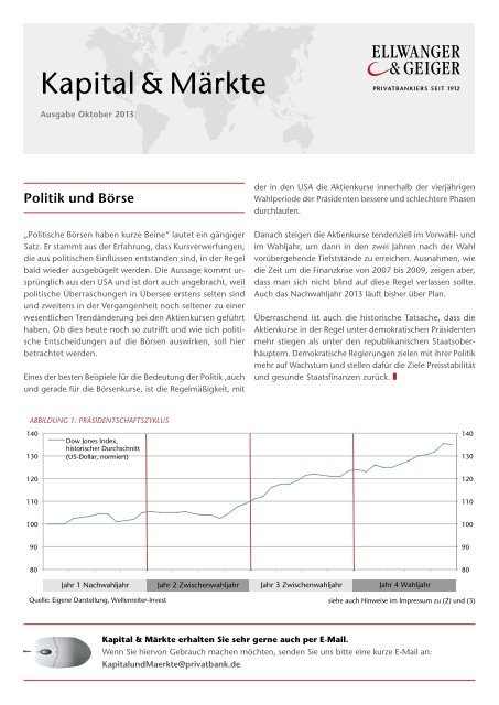 Ellwanger & Geiger: Kapital & Märkte, Ausgabe Oktober 2013